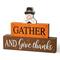 Glitzhome® 9.5" Thanksgiving Wooden Pilgrim Table Block Sign